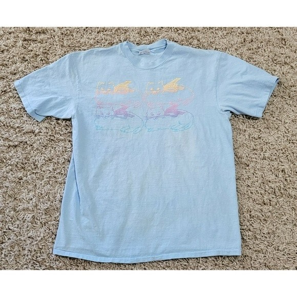 1986 Rhapsody Hanes Beefy T-Shirt * XL Flying Cat Blue Single Stitch Shirt E15 - Picture 1 of 10